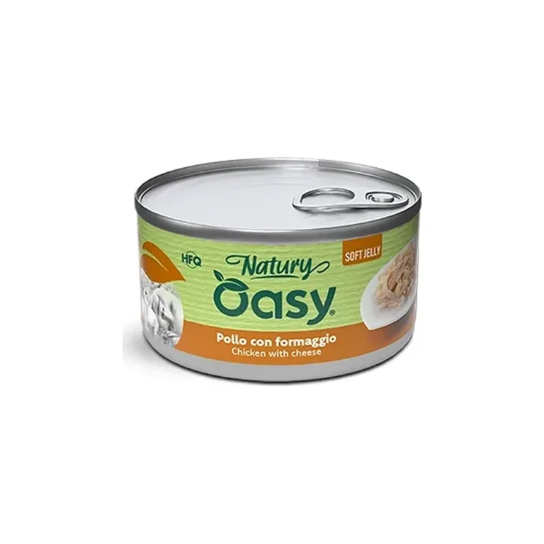 Вологий корм для котів OASY Natury Soft Jelly з куркою та сиром у желе, 85 г