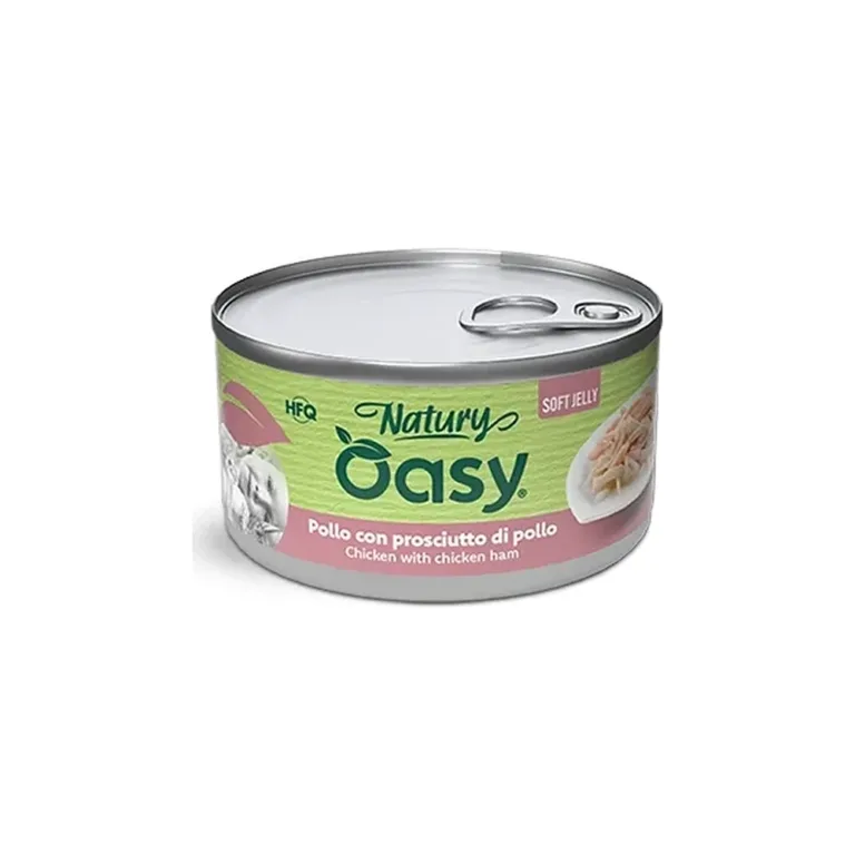 Вологий корм для котів OASY Natury Soft Jelly з куркою та курячою шинкою у желе, 85 г