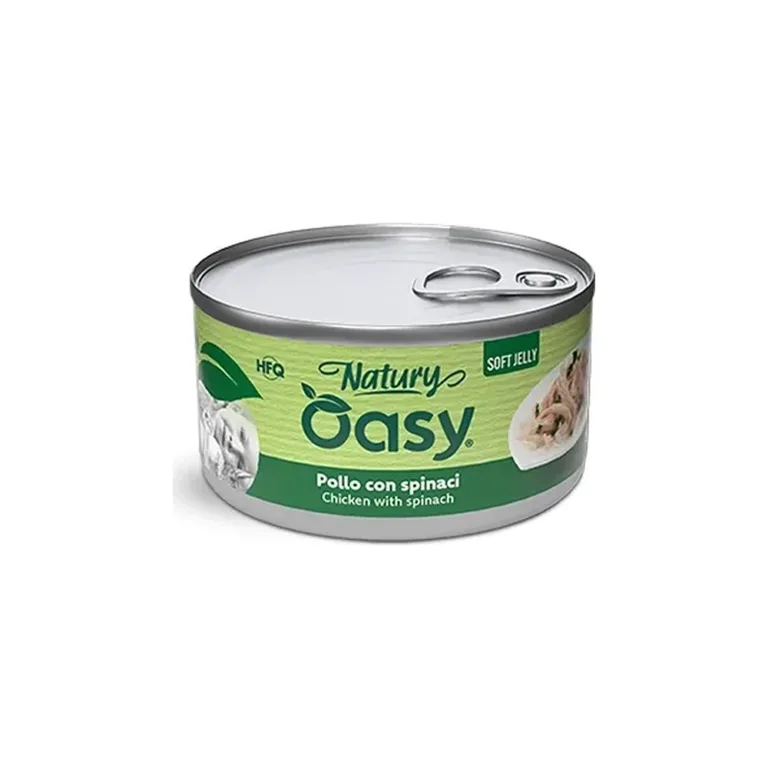 Вологий корм для котів OASY Natury Soft Jelly з куркою та шпинатом у желе, 85 г