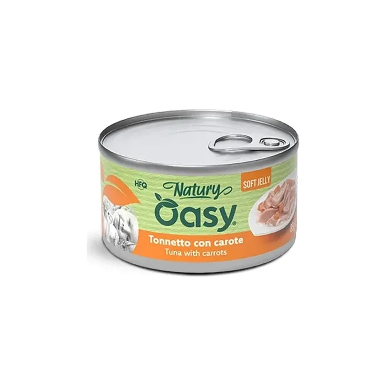 Вологий корм для котів OASY Natury Soft Jelly з тунцем та морквою у желе, 85 г