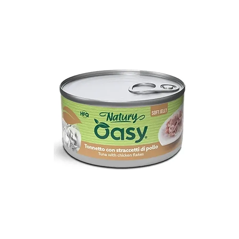 Вологий корм для котів OASY Natury Soft Jelly з тунцем та курячим філе у желе, 85 г