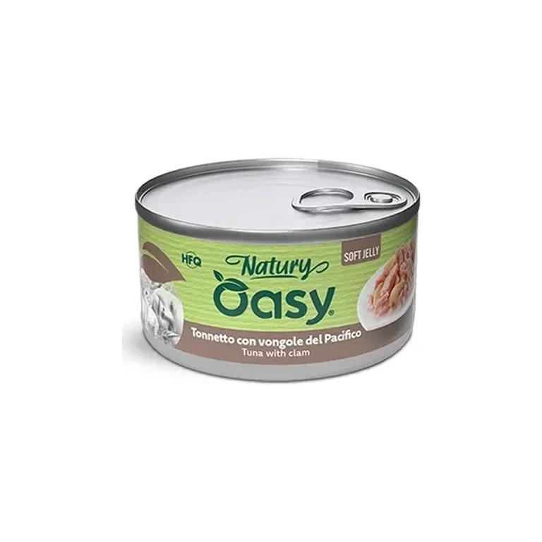 Вологий корм для котів OASY Natury Soft Jelly з тунцем та молюсками у желе, 85 г