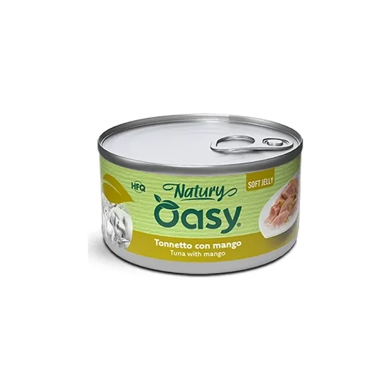 Вологий корм для котів OASY Natury Soft Jelly з тунцем та манго у желе, 85 г