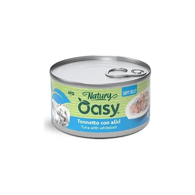 Вологий корм для котів OASY Natury Soft Jelly з тунцем та мальком у желе, 85 г