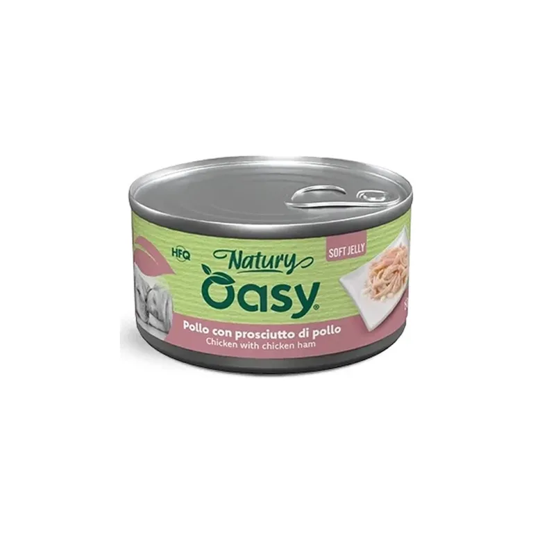 Вологий корм для собак OASY Natury Soft Jelly з куркою та курячою шинкою, 150 г
