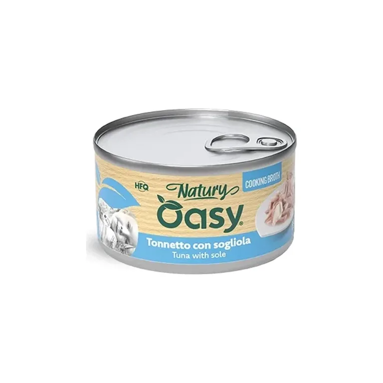 Вологий корм для котів OASY Natury Cooking Broth з тунцем та камбалою у бульйоні, 85 г