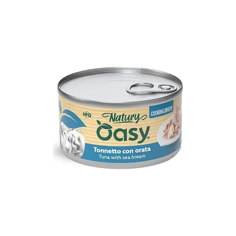 Вологий корм для котів OASY Natury Cooking Broth з тунцем та дорадою у бульйоні, 85 г