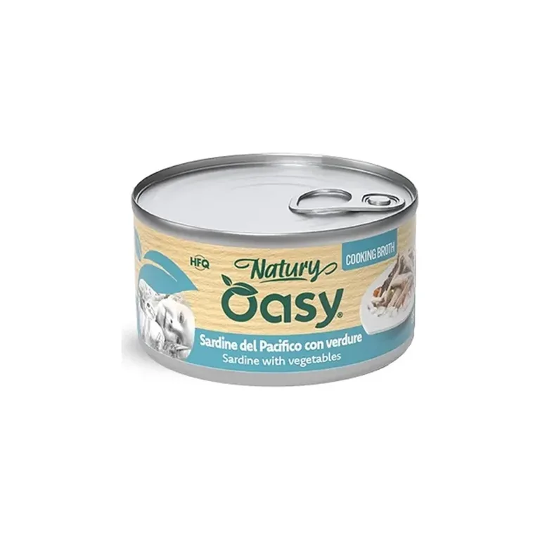 Вологий корм для котів OASY Natury Cooking Broth із сардинелою та овочами у бульйоні, 85 г
