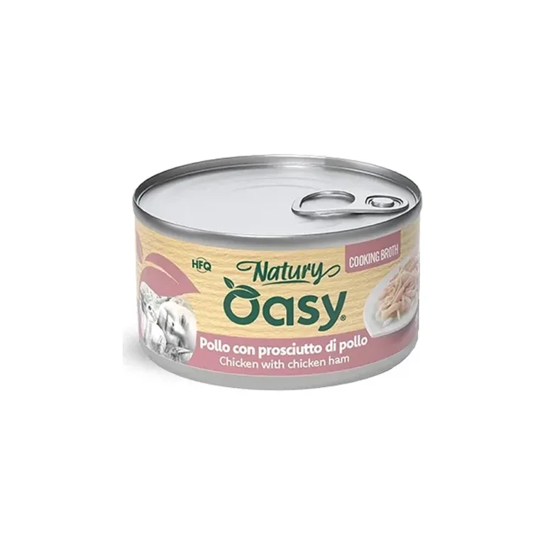 Вологий корм для котів OASY Natury Cooking Broth з куркою та курячою шинкою у бульйоні, 85 г