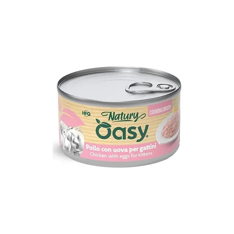 Вологий корм для кошенят OASY Natury Cooking Broth з куркою та яйцем у бульйоні, 85 г
