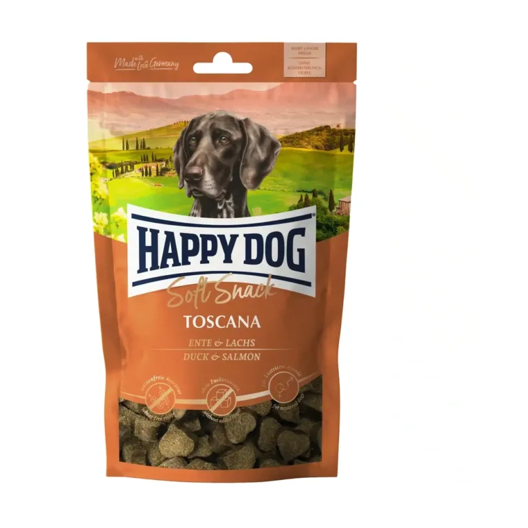 Ласощі Happy Dog Soft Snack Toscana з качкою та лососем для собак, 100 г