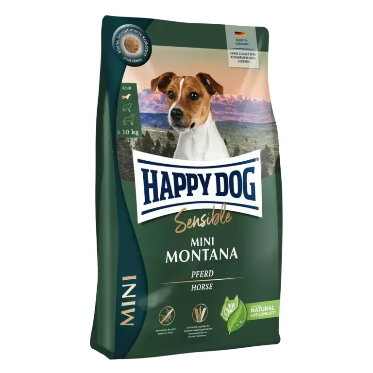 Сухий корм для собак малих порід Happy Dog Sensible Mini Montana з кониною