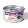 Вологий корм для котів Gemon Cat Adult мус з лососем і куркою, 85 г