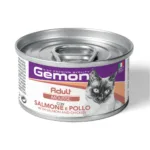 Вологий корм для котів Gemon Cat Adult мус з лососем і куркою, 85 г