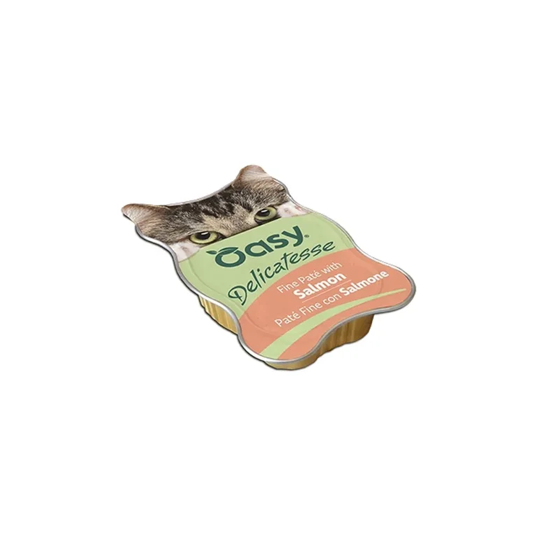 Вологий корм Oasy Delicatesse паштет з лососем для котів, 85 г