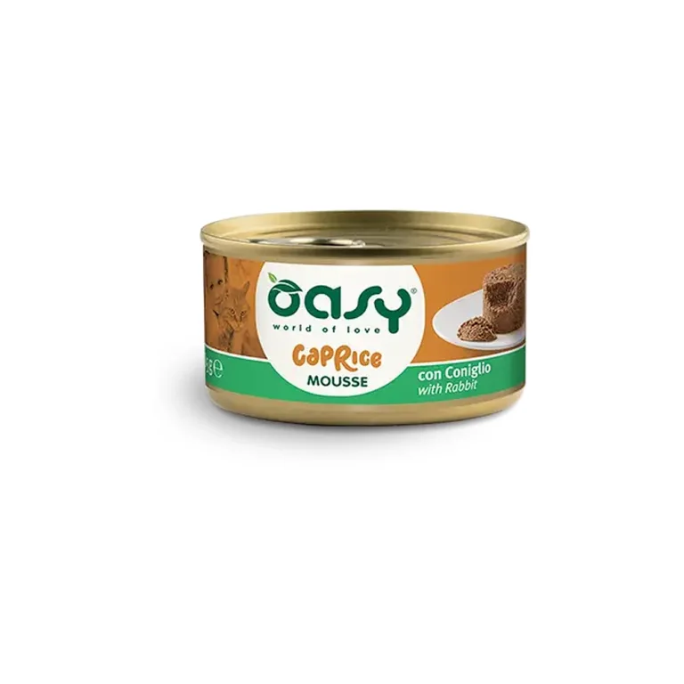 Вологий корм для котів Oasy Caprice Mousse з кроликом, 85 г