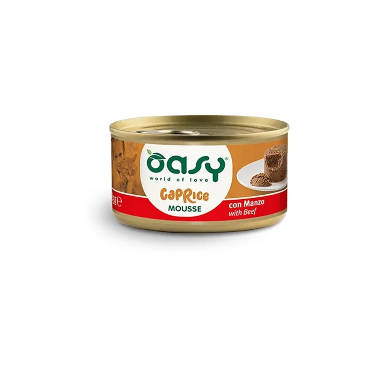 Вологий корм для котів Oasy Caprice Mousse з яловичиною, 85 г