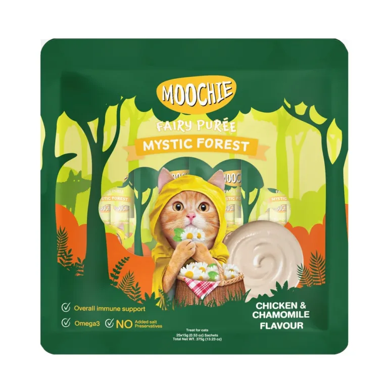 Кремові ласощі для котів Moochie Fairy Puree з куркою і ромашкою 25х15 г