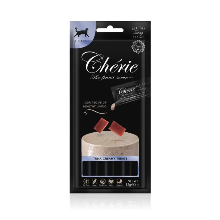 Кремові ласощі для котів Cherie Healthy Living Creamy Treat з тунцем, 4 х 12 г
