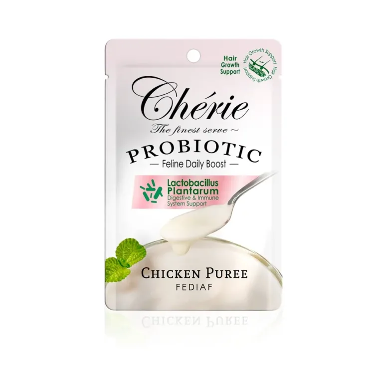 Вологий корм для котів Cherie Creamy Care пюре з куркою для здоров'я шкіри та росту шерсті, з пробіотиком, 40 г
