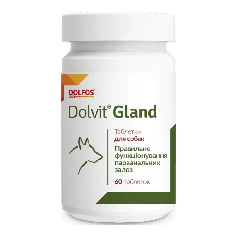 Добавка Dolfos Dolvit Gland для параанальних залоз у собак, 60 таб