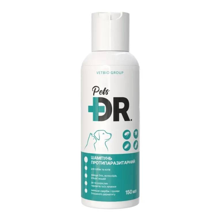 Шампунь Dr.Pets від бліх і кліщів для собак та котів, 150 мл