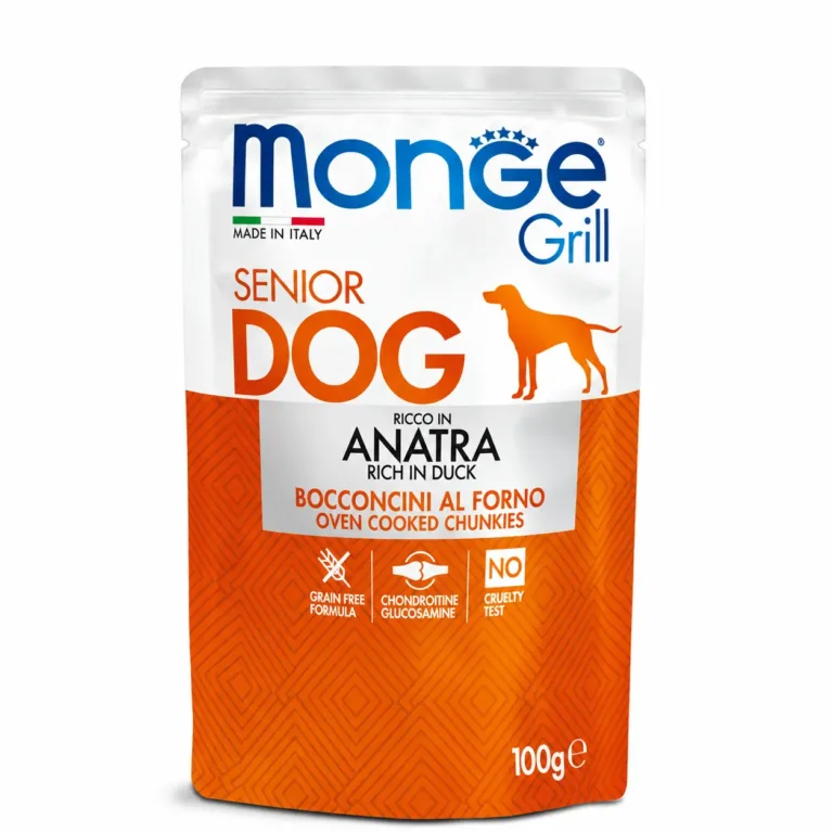 Вологий корм для літніх собак Monge Dog Grill Senior з качкою, 100 г
