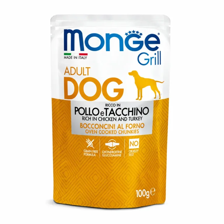 Вологий корм для собак Monge Dog Grill з куркою та індичкою