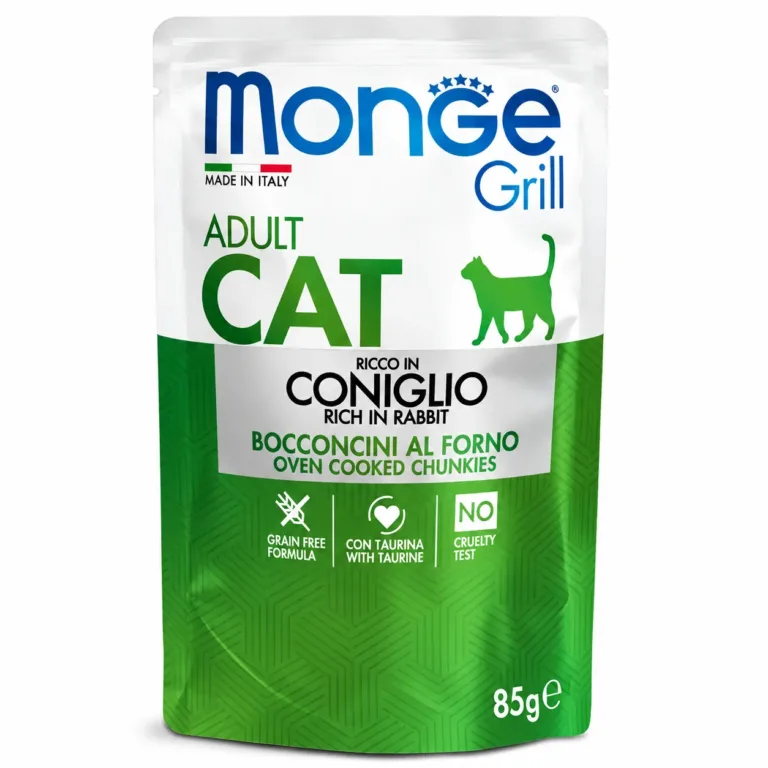 Вологий корм для дорослих котів Monge Cat Grill Adult з кроликом