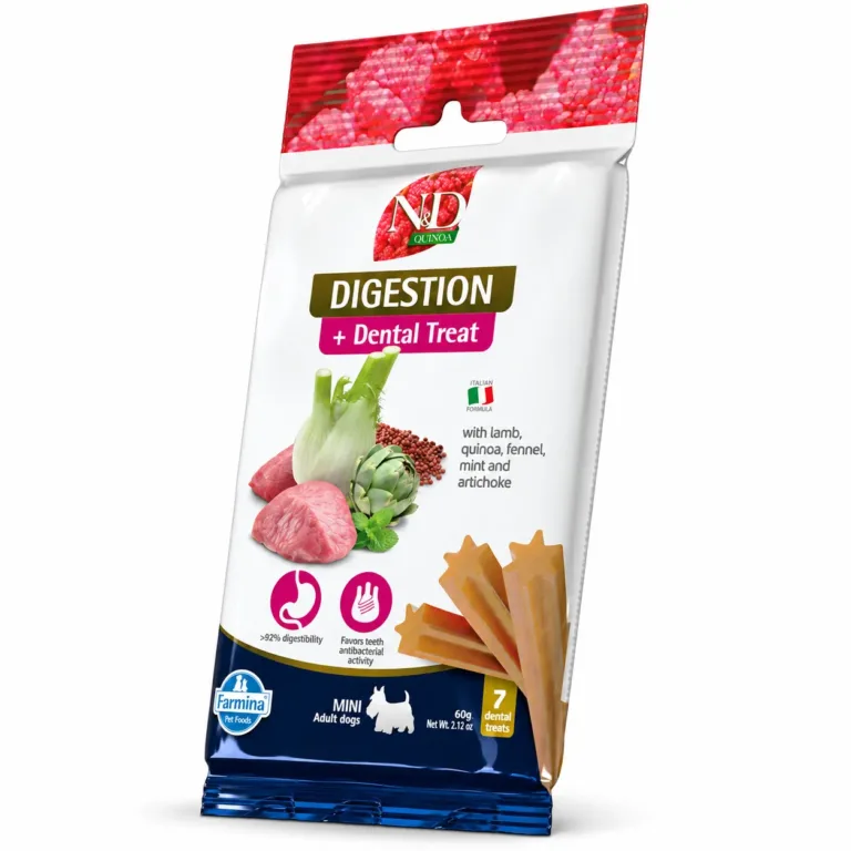 Дентальні ласощі Farmina N&D Quinoa для травлення собак малих порід з ягням, 60 г (7 шт.)