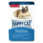 Вологий корм Happy Cat для стерилізованих котів з лососем у желе, 100 г