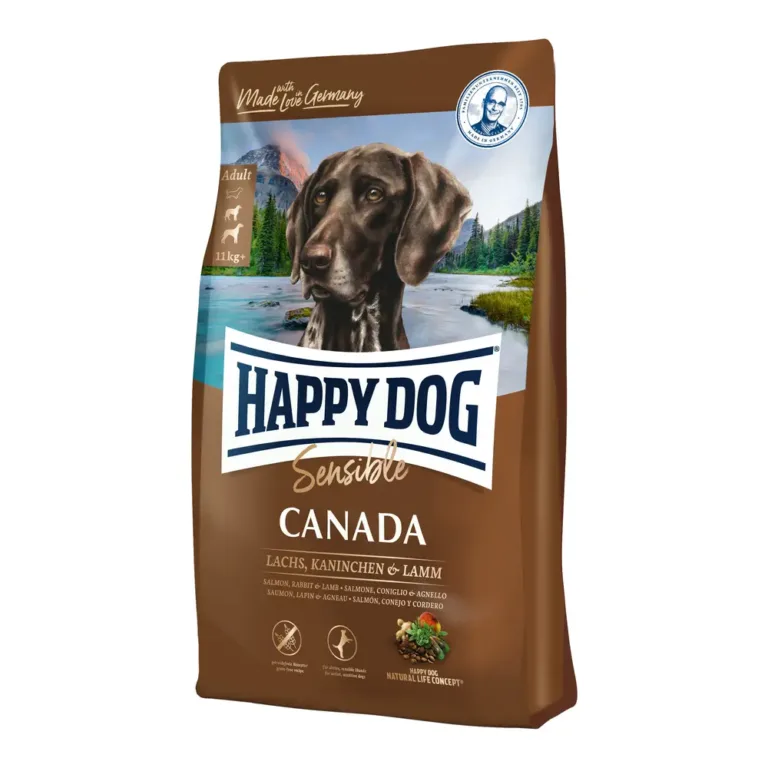 Сухий беззерновий корм для собак Happy Dog Sensible Canada з лососем, кроликом і ягням