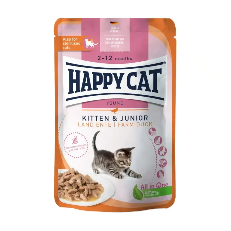 Вологий корм Happy Cat Kitten & Junior з качкою для кошенят, 85 г
