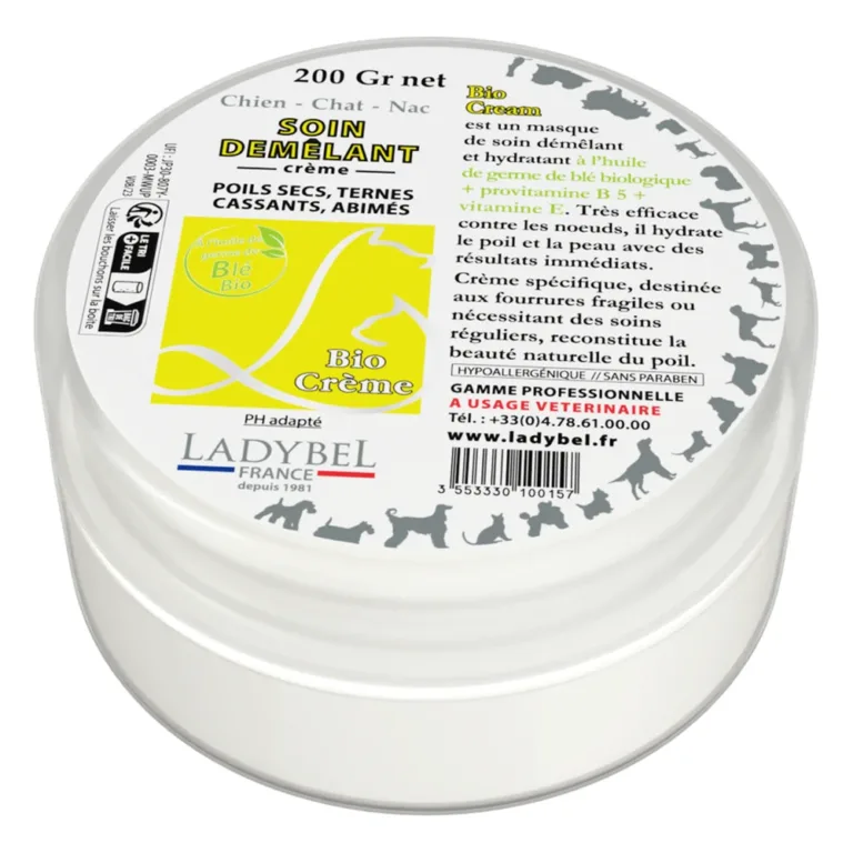 Маска-кондиціонер Ladybel Bio Cream зволожувальна з олією зародків пшениці для собак та котів, 200 г