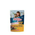 Вологий корм Migliorgatto для котів, смужки з куркою та індичкою, 100 г