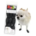Гумові шкарпетки PAWZ для собак, чорні, розмір Tiny (1,5–2,5 см), 12 шт