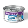 Вологий корм для стерилізованих котів Gemon Cat Sterilised мус з тунцем і свининою, 85 г