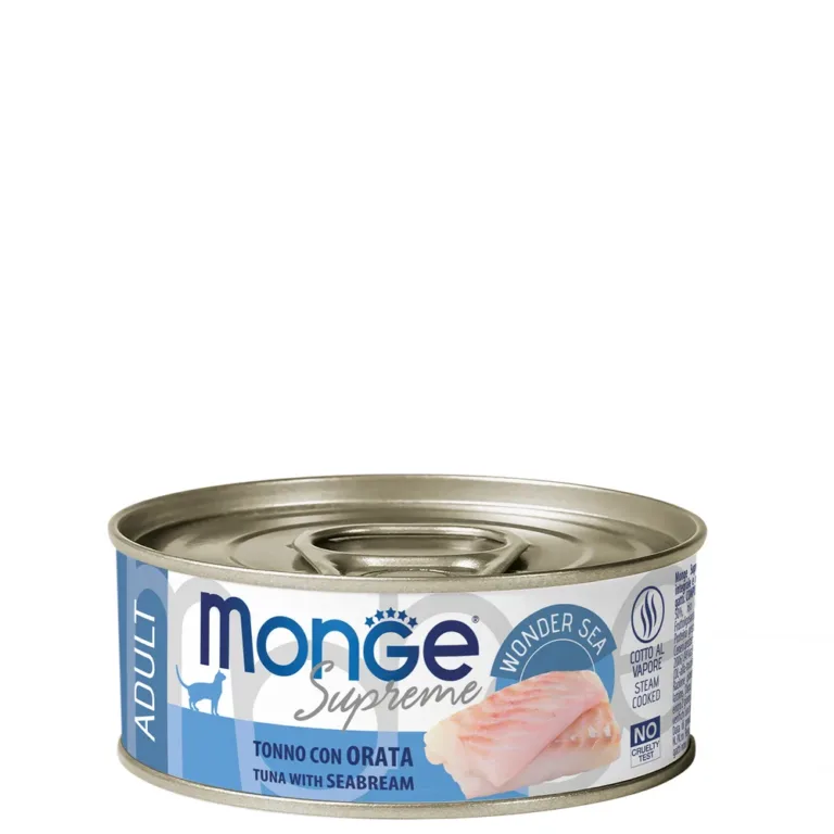 Вологий корм Monge Supreme з тунцем і дорадою для котів, 80 г