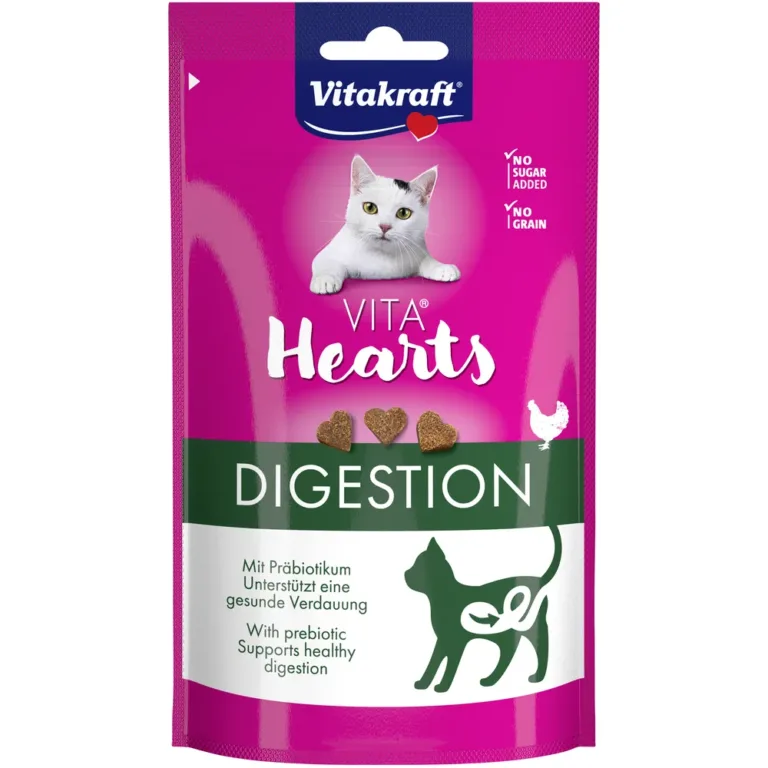 Ласощі Vitakraft Vita Hearts м'які сердечка з куркою та пребіотиками для травлення котів, 40 г