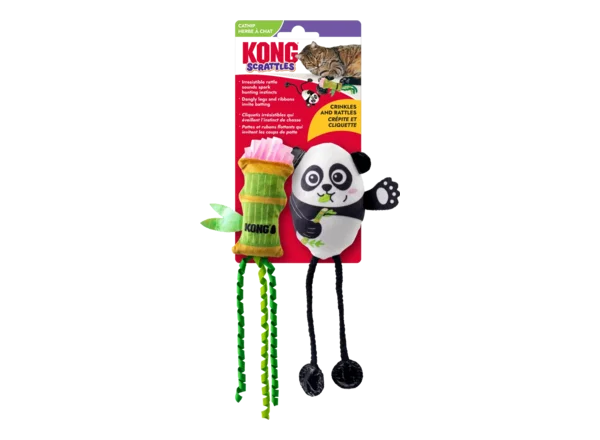 Набір іграшок для котів KONG Scrattles Panda панда та бамбук з котячою м'ятою, 2 шт cat toys 1