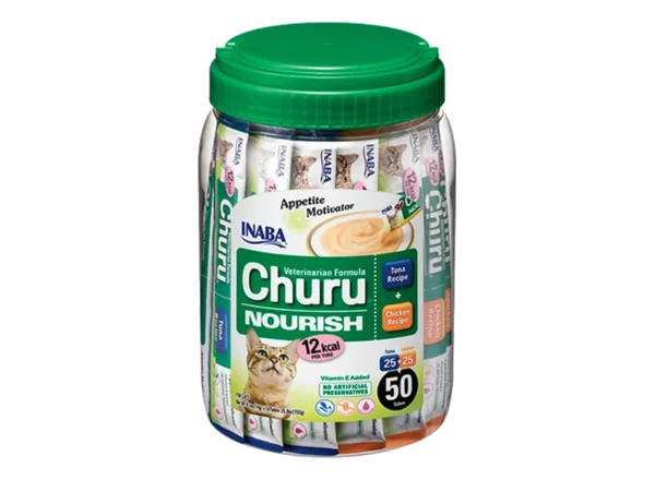 Ласощі INABA Churu Nourish вершковий мус з куркою та тунцем для котів, 50 шт по 14 г cat treats 1
