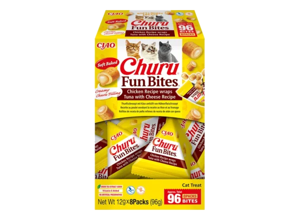 Ласощі INABA Churu Fun Bites рулетики з куркою, тунцем і сиром для котів, 8 шт по 12 г cat treats 3